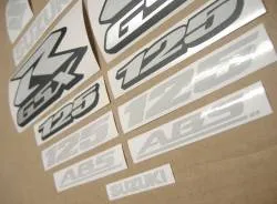 Light reflective white decals for Suzuki GSX-R 125