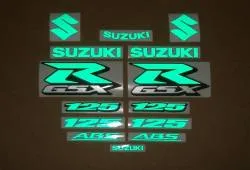 Reflective green decal set for Suzuki GSXR 125