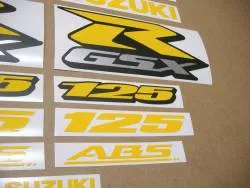 Yellow custom emblems for Suzuki GSXR 125