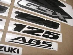 Black stealth emblems for Suzuki GSXR 125