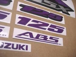 Purple logo emblems for Suzuki GSXR 125
