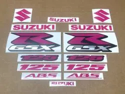 Hot pink decals set for Suzuki GSXR 125