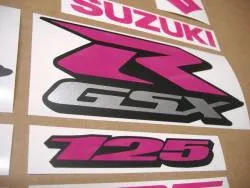 Hot pink stickers for Suzuki GSXR 125