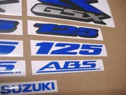 Reflective blue graphics for Suzuki GSXR 125
