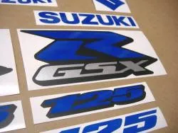 Reflective blue emblems for Suzuki GSXR 125