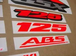 High visibility red stickers for Suzuki GSXR 125