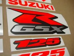 High visibility red emblems for Suzuki GSXR 125