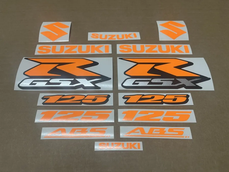 High visibility orange decals for Suzuki GSXR 125