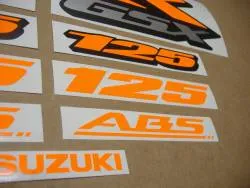 High visibility orange stickers for Suzuki GSXR 125