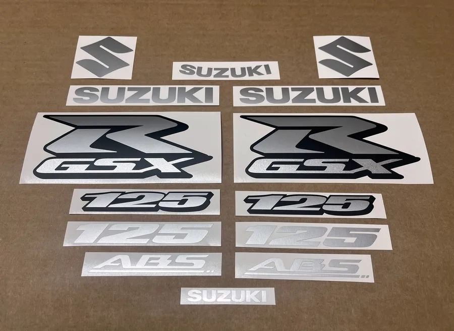 Matte silver grey decals for Suzuki GSXR 125