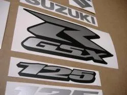 Satin silver grey stickers for Suzuki GSXR 125