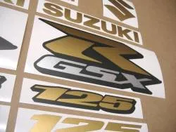 Satin gold stickers for Suzuki GSXR 125