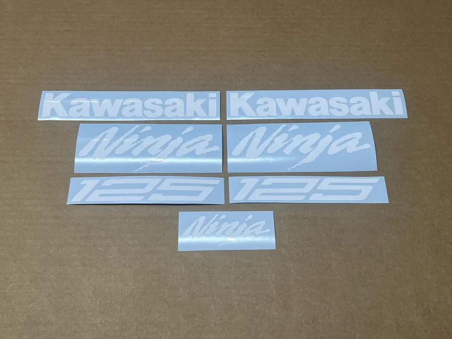 White color stickers for Kawasaki ninja 125 cc