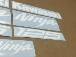 White color decals for Kawasaki ninja 125 cc