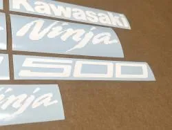 White color stickers for Kawasaki ninja 500 cc