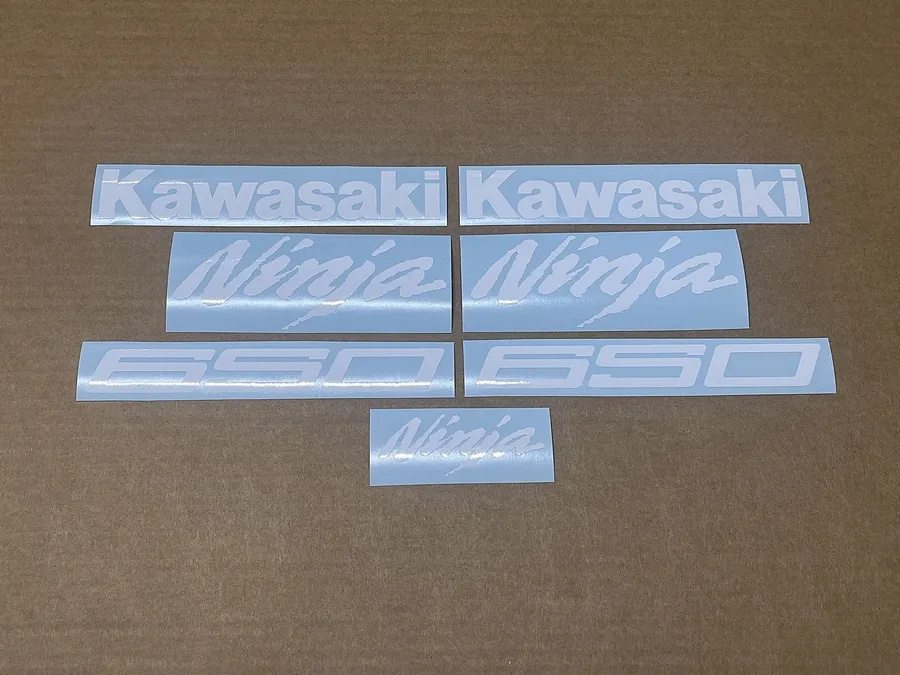 White color decals for Kawasaki ninja 650 cc