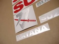 Suzuki 1000 Katana 2019 silver model decals set