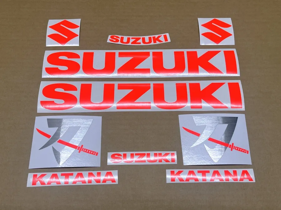 High visibility red decals for Suzuki Katana