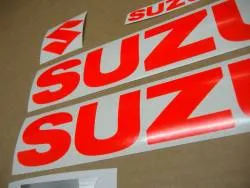 Fluorescent red stickers for Suzuki Katana