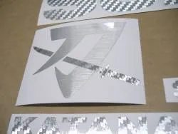 Silver carbon fiber emblems for Suzuki Katana