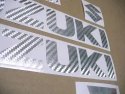 Silver carbon fiber graphics for Suzuki Katana