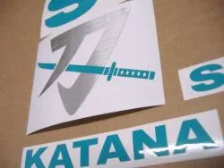 Teal green custom decals for Suzuki Katana 600 and 750