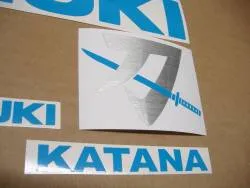 Light blue custom stickers for Suzuki Katana