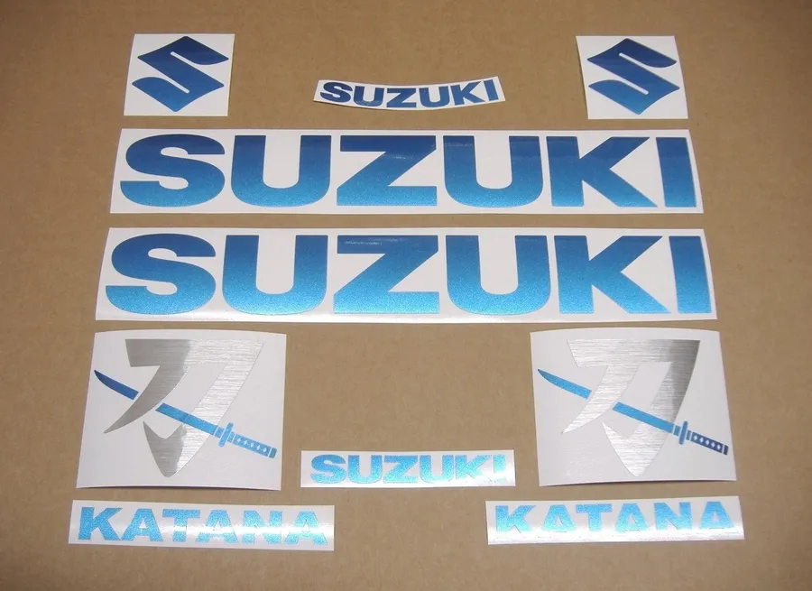 Blue metallic decals for Suzuki Katana 