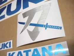 Blue pearl emblems for Suzuki Katana