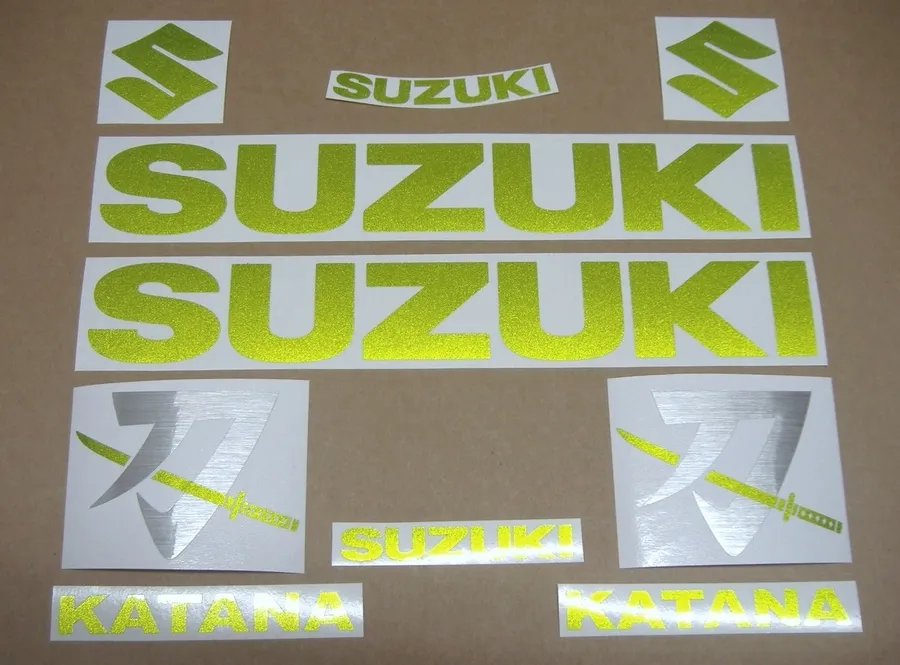 Green metallic decals for Suzuki Katana
