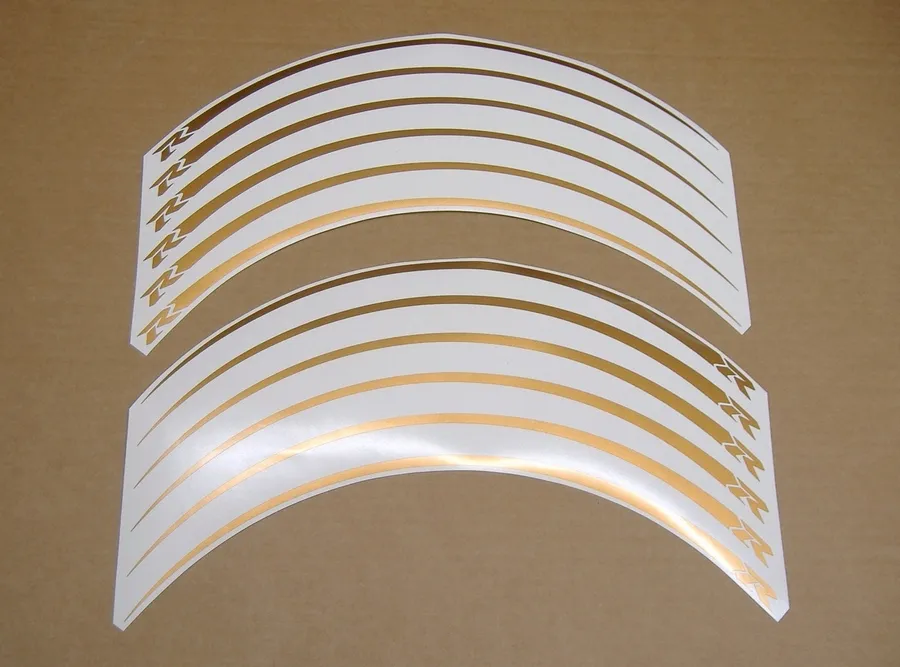 Suzuki GSXR wheel stickers in dark gold