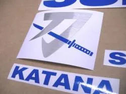 Blue reflective emblems for Suzuki Katana