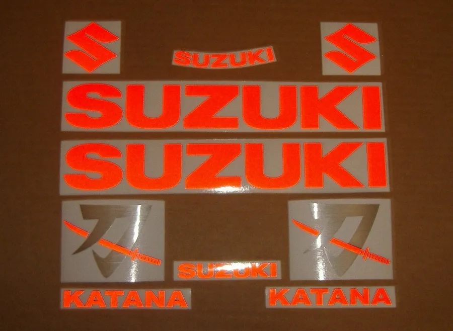 Red reflective decals for Suzuki Katana
