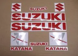 Red reflective emblems for Suzuki Katana
