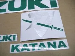 Green reflective graphics for Suzuki Katana