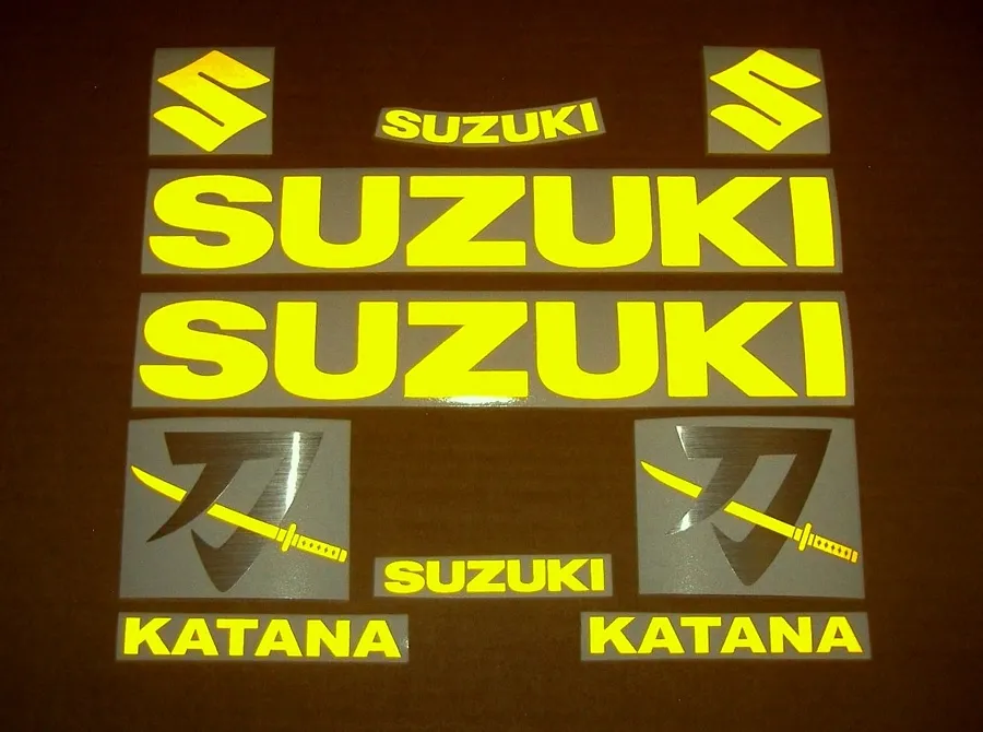 Yellow reflective stickers for Suzuki Katana