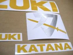 Yellow reflective decals for Suzuki Katana