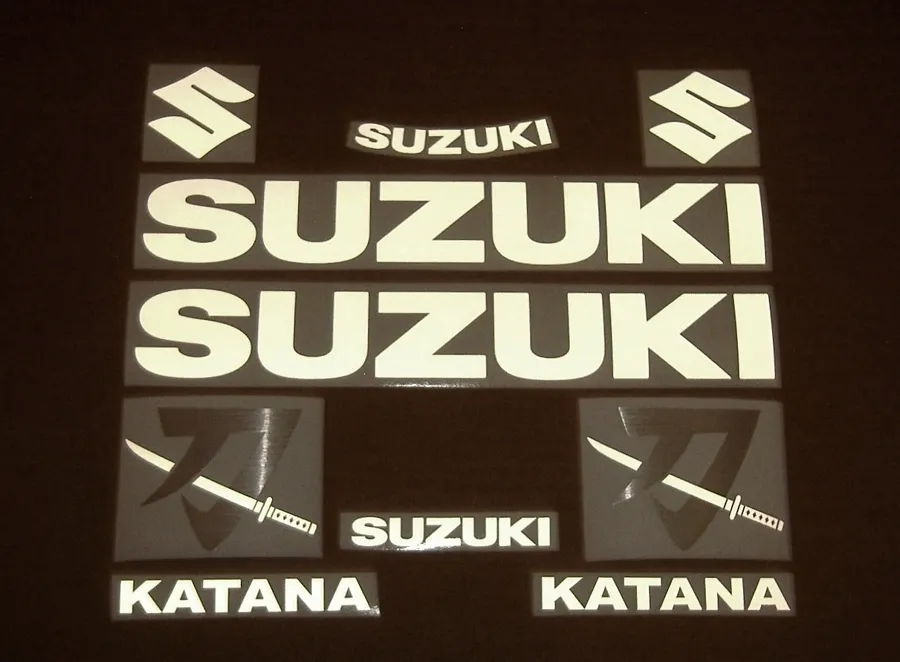 White reflective decals for Suzuki Katana