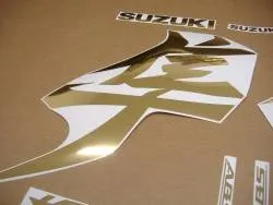 Golden chrome kanji decals for Suzuki Hayabusa 2021