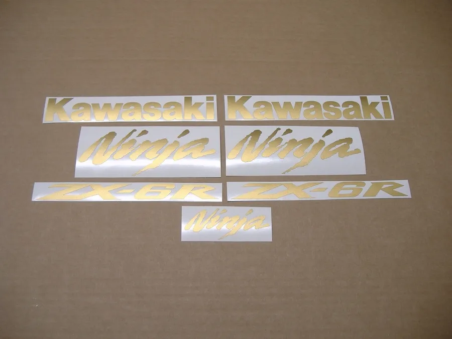 Golden matte decals for Kawasaki zx-6r ninja