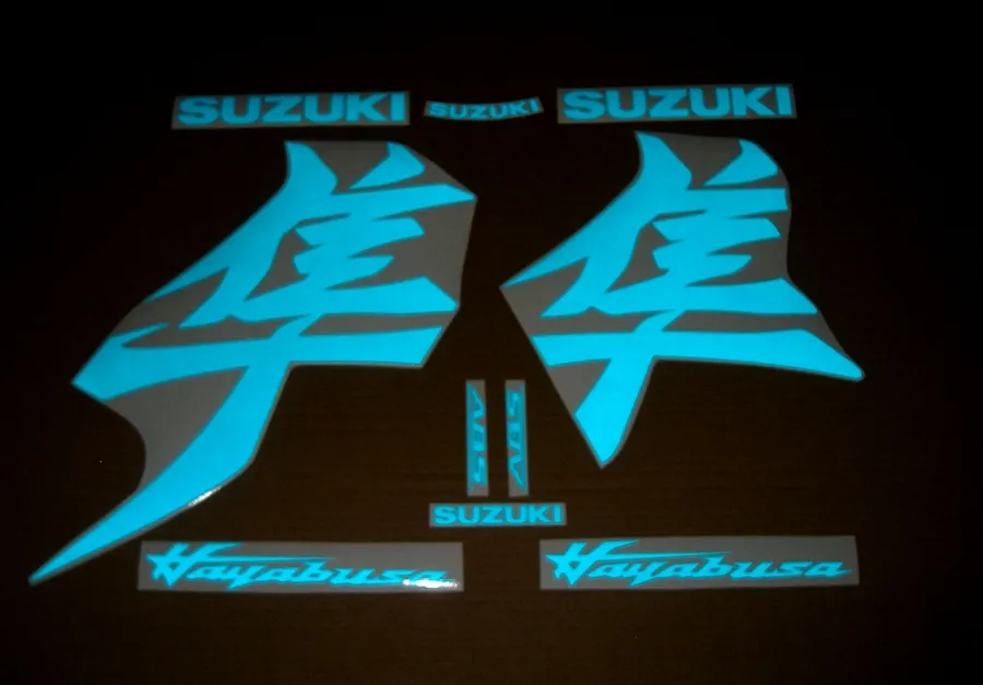 Suzuki hayabusa 2021 reflective blue decals