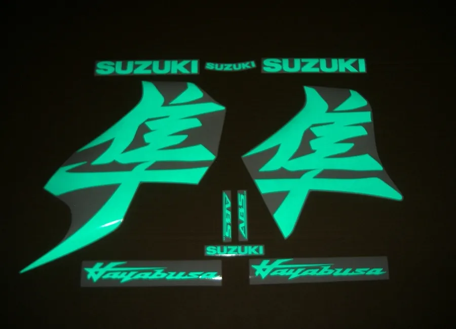 Suzuki hayabusa 2021 reflective green stickers