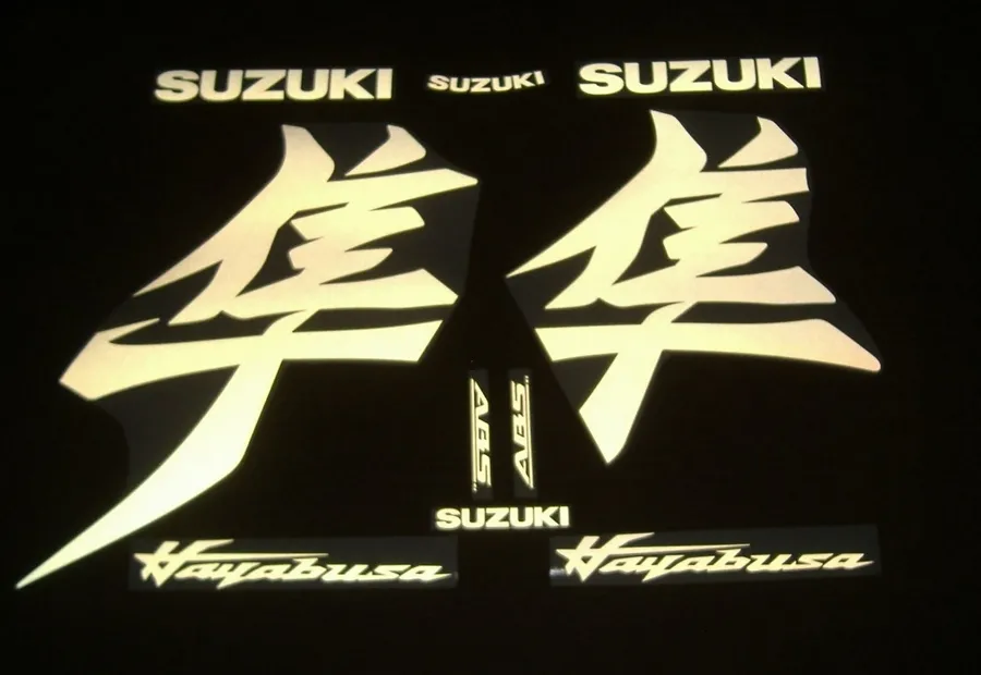 Suzuki hayabusa 3rd gen reflective white stickers