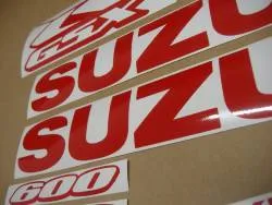 Suzuki gsxr 600 custom red graphics set