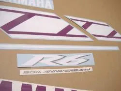 Yamaha r6 50th anniversary purple color decals