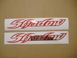 Honda Shadow tank decals set in chrome silver chrome red - Moto-Sticker.com