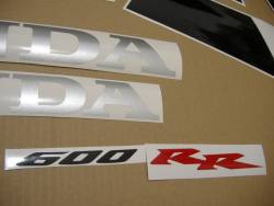 Honda 600RR 2005 silver decals