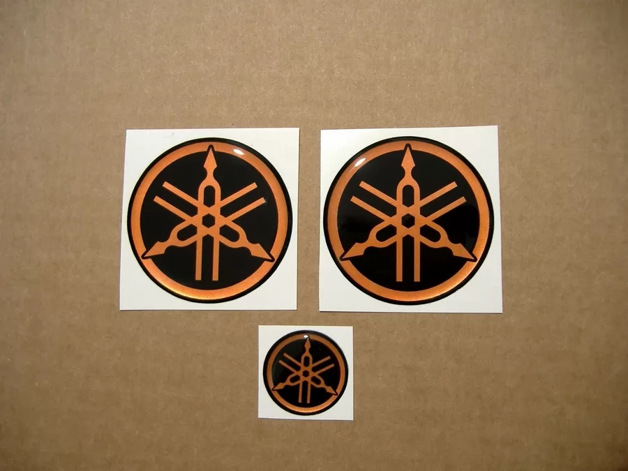 Yamaha 3D tank gel orange emblems logo decals (r1 r6 r125) 