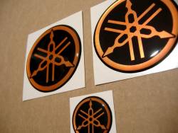 Yamaha gas tank silicone orange emblems stickers (r1 or r6) 