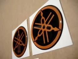 Yamaha orange 50mm bold tank orange logo emblems set